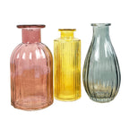 3 Piece Glass Bud Vase Set - Eclectic Mix