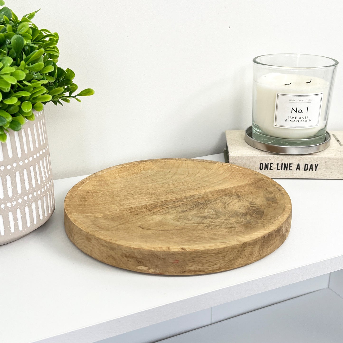 22cm Round Plant Pot Stand - Wood