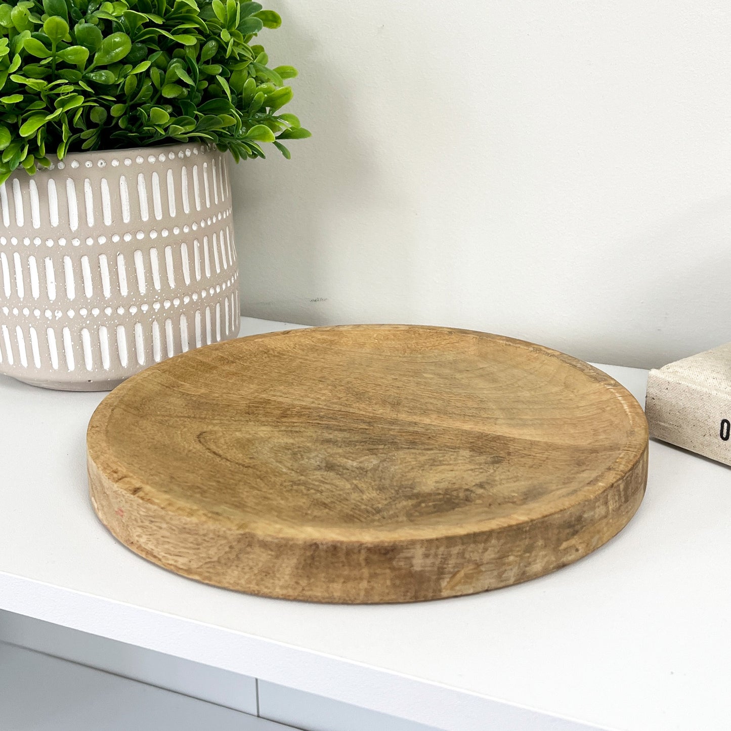 22cm Round Plant Pot Stand - Wood