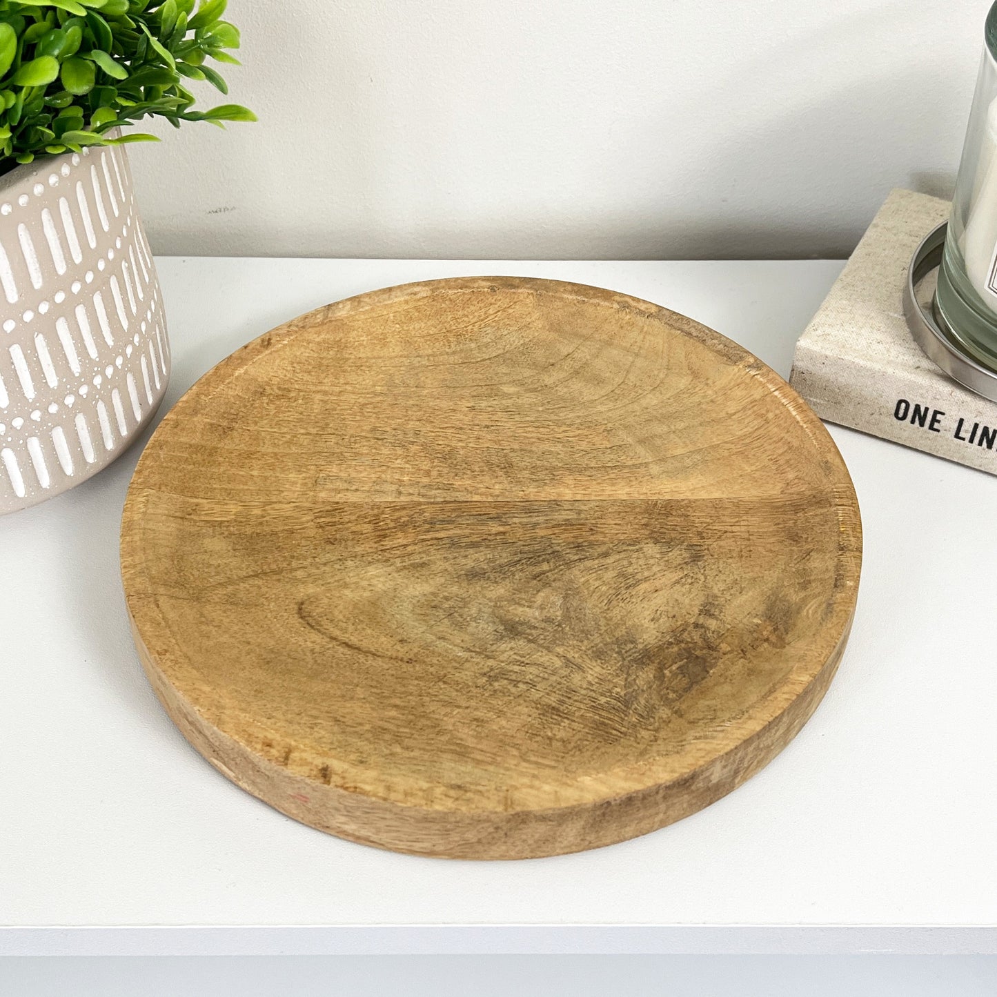 22cm Round Plant Pot Stand - Wood