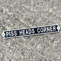 45cm Cast Iron 'Piss Heads Corner' Wall Sign / Plaque