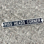 45cm Cast Iron 'Piss Heads Corner' Wall Sign / Plaque