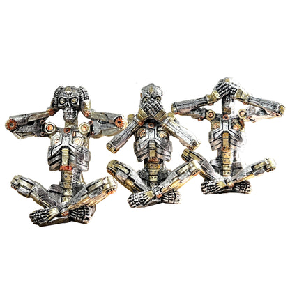 See Speak and Hear No Evil Steampunk Skeleton Figurines - Resin