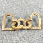 3 Heart Mango Wood Decorative Chain - 30cm