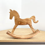 Large Unicorn Rocking Horse Ornament - Mango Wood