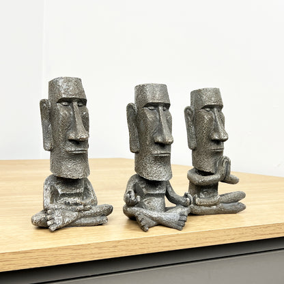 Set of 3 Easter Island Head Ornaments