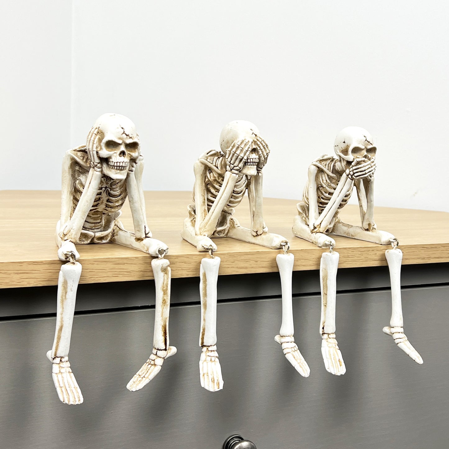 Shelf Sitting See Speak & Hear No Evil Skeletons