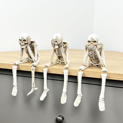 Shelf Sitting See Speak & Hear No Evil Skeletons