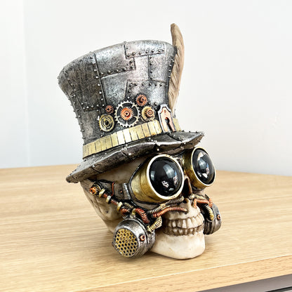 19.5cm Steampunk Skull Ornament - Resin