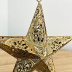 9" Vintage Hanging Star Decoration - Gold