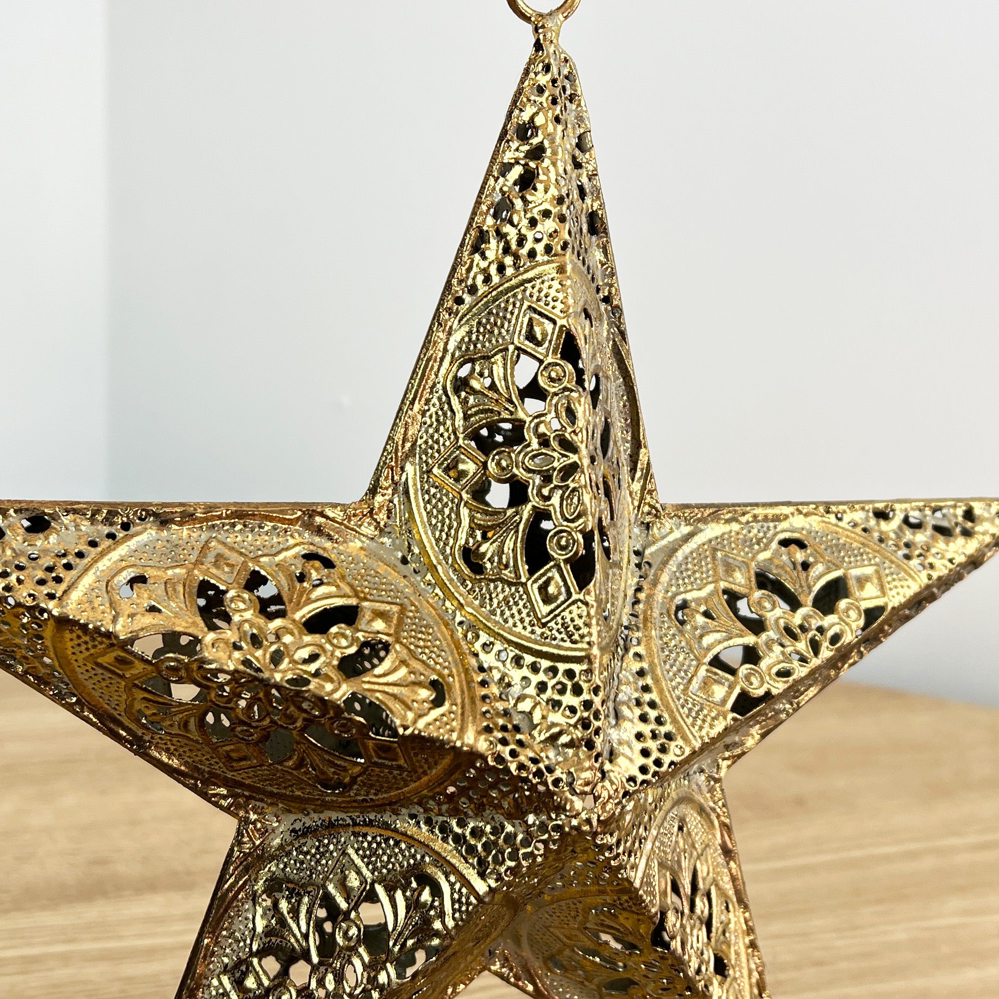 9" Vintage Hanging Star Decoration - Gold