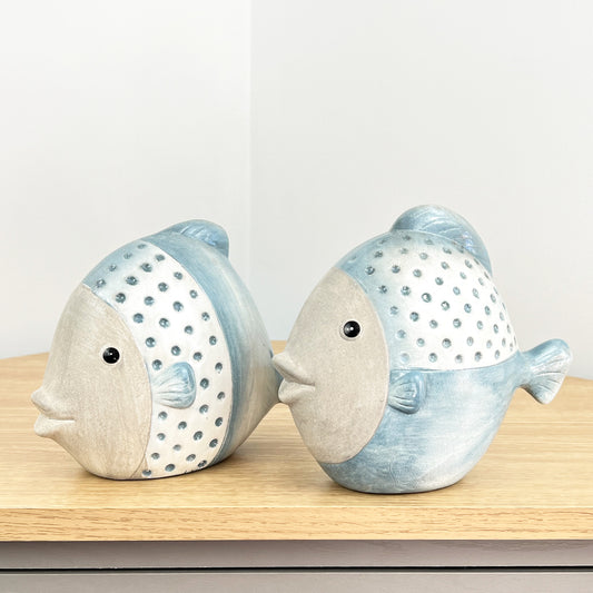 Pair of 6" Ceramic Fish Ornaments