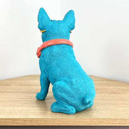 25.5cm Funky French Bulldog with Sunglasses & Headphones - Bright Blue