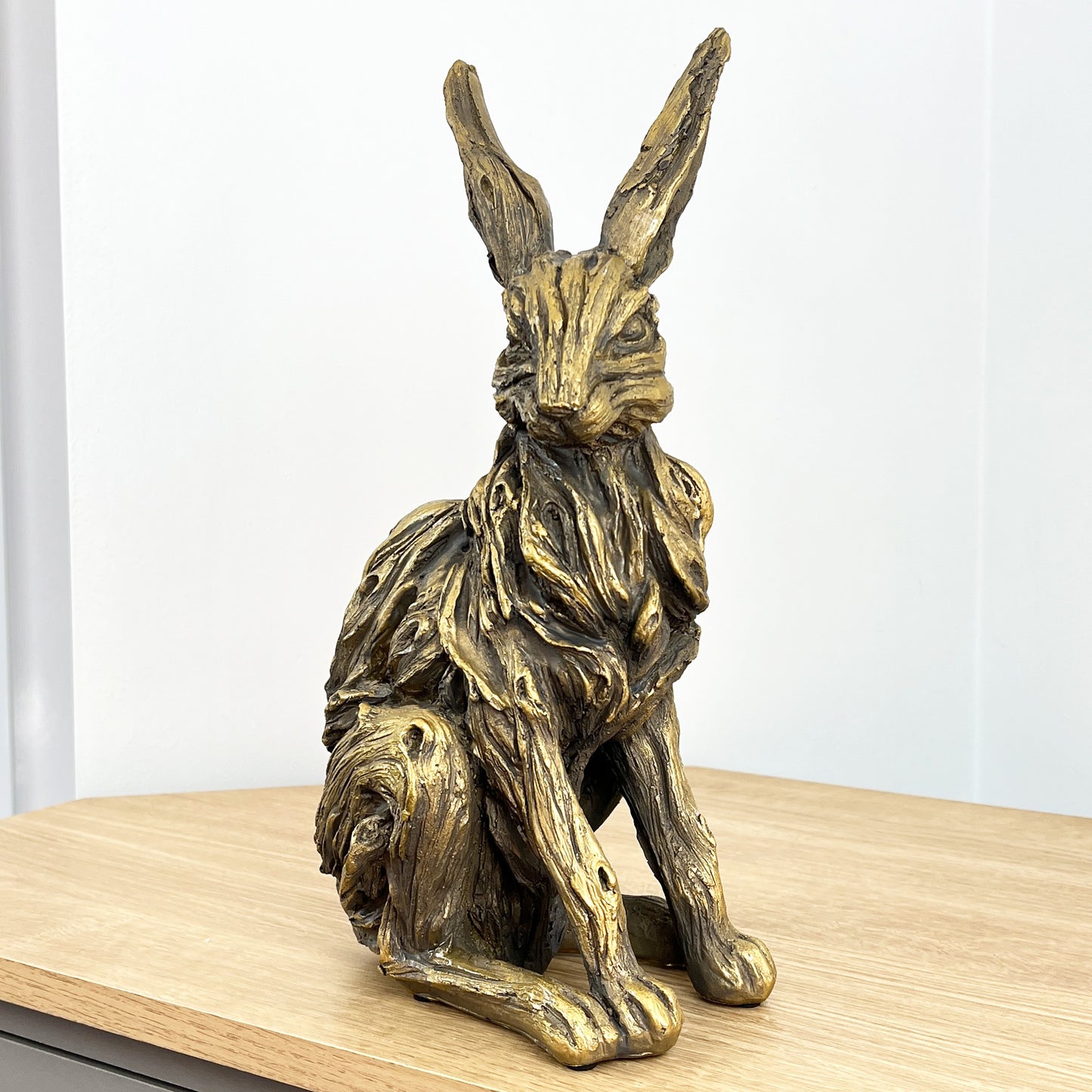 Large 35cm Tall Hare Ornament - Gold