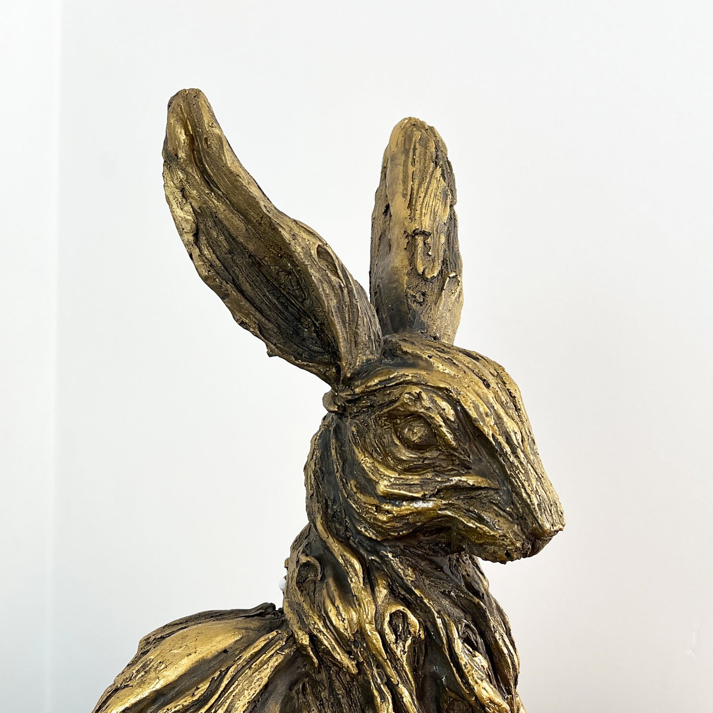 Large 35cm Tall Hare Ornament - Gold