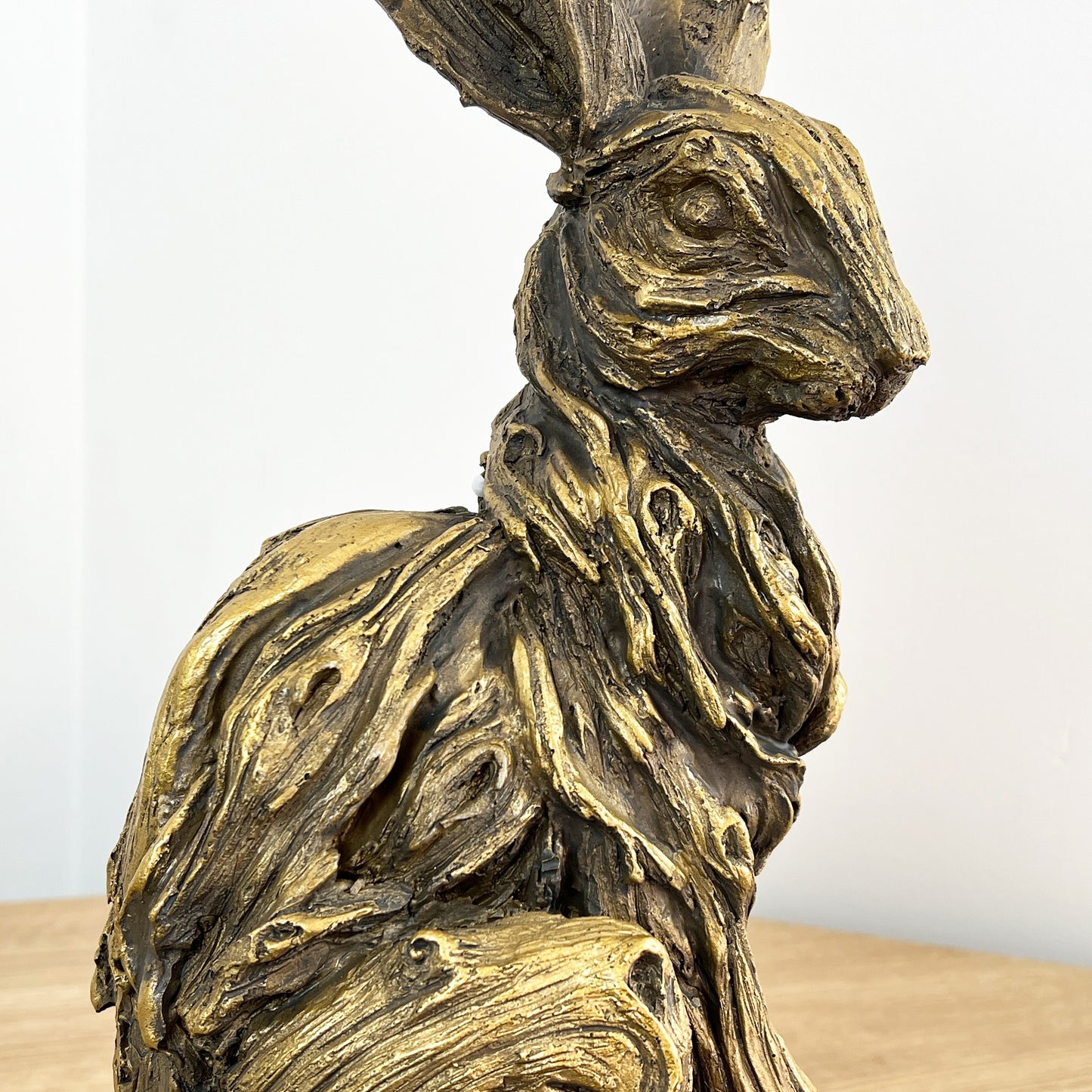 Large 35cm Tall Hare Ornament - Gold