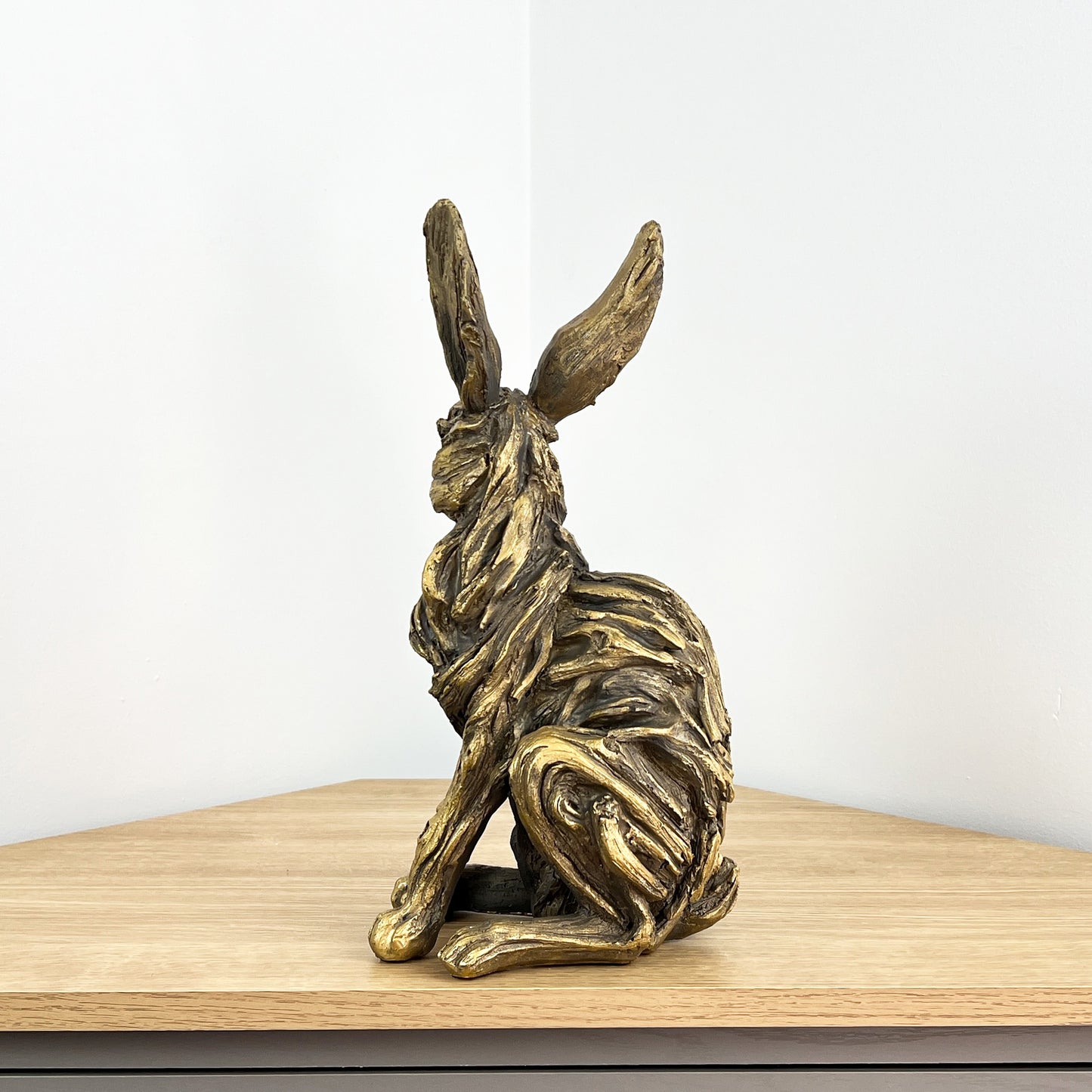 Large 35cm Tall Hare Ornament - Gold