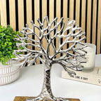 27.5cm Tall Metal Tree of Life on Wood Ornament