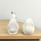 Pair of Ceramic Polka Dot Chicken Ornaments