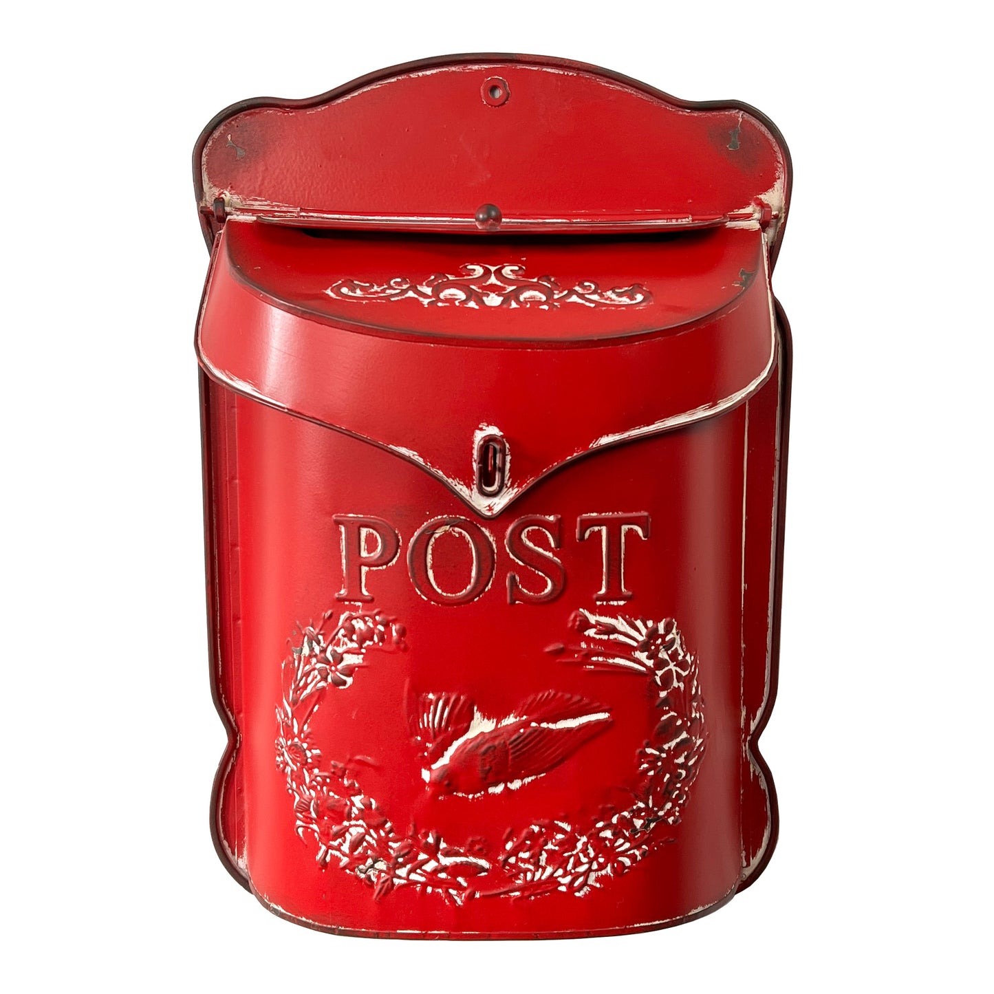 Rustic Swallow Wall Mounted Post Box - Red