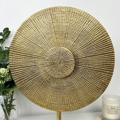 47cm Round Abstract Sculpture – Gold