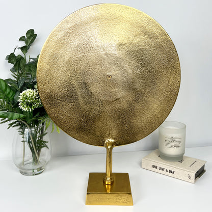 47cm Round Abstract Sculpture – Gold