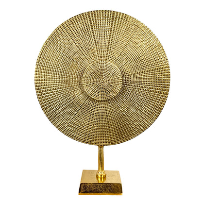 47cm Round Abstract Sculpture – Gold