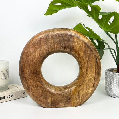 25cm Round Wooden Vase