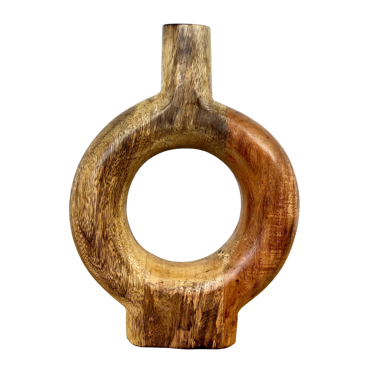 25.5cm Round Wooden Donut Vase