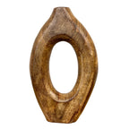 32cm Tall Oval Wooden Vase