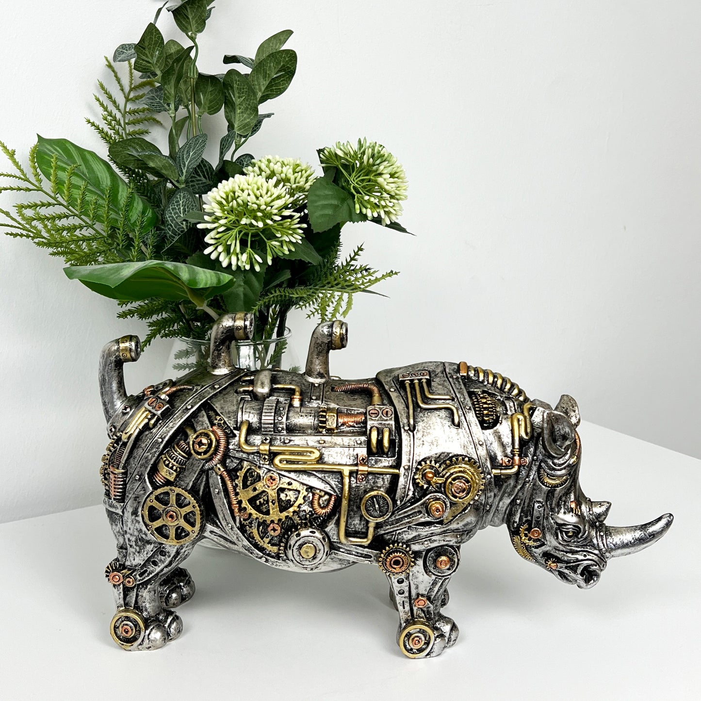 31cm Steampunk Rhino Ornament