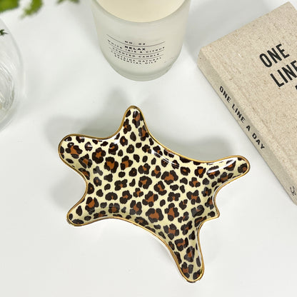 Ceramic Leopard Print Rug Trinket Dish –  Light Print