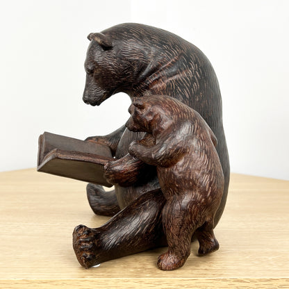 Story Time Bears Ornament - Resin Wood Effect Finish