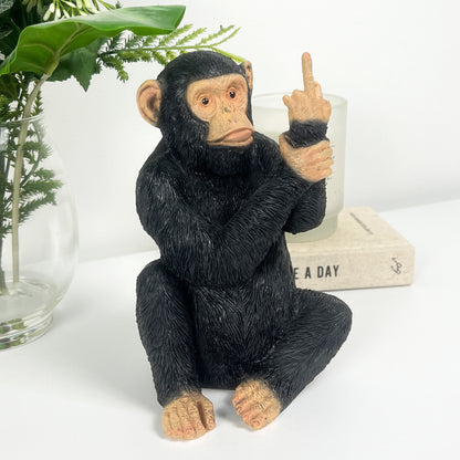 18.5cm Rude Middle Finger Monkey Ornament