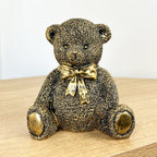 Teddy Bear Ornament Figurine – Gold
