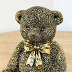Teddy Bear Ornament Figurine – Gold