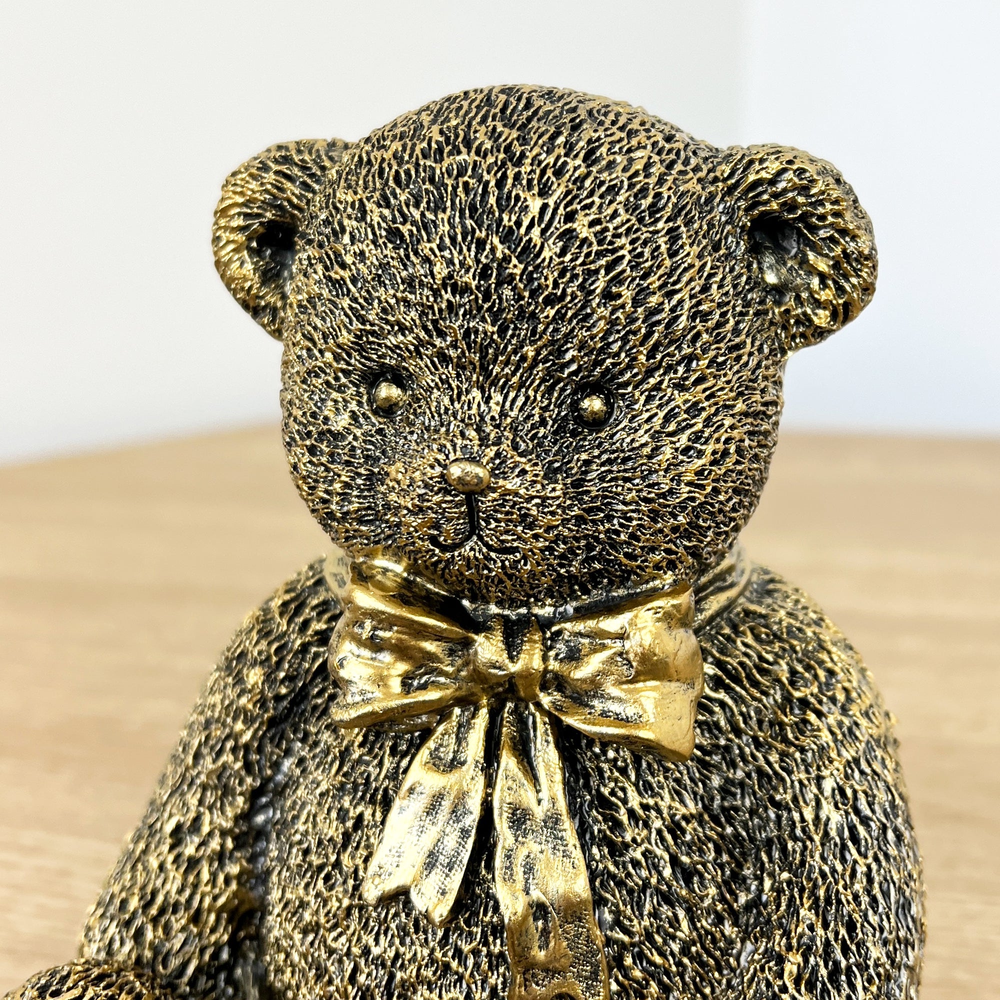 Teddy Bear Ornament Figurine – Gold