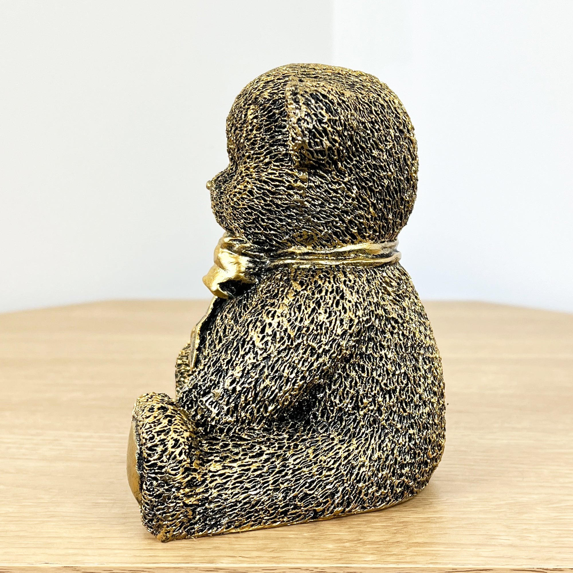 Teddy Bear Ornament Figurine – Gold
