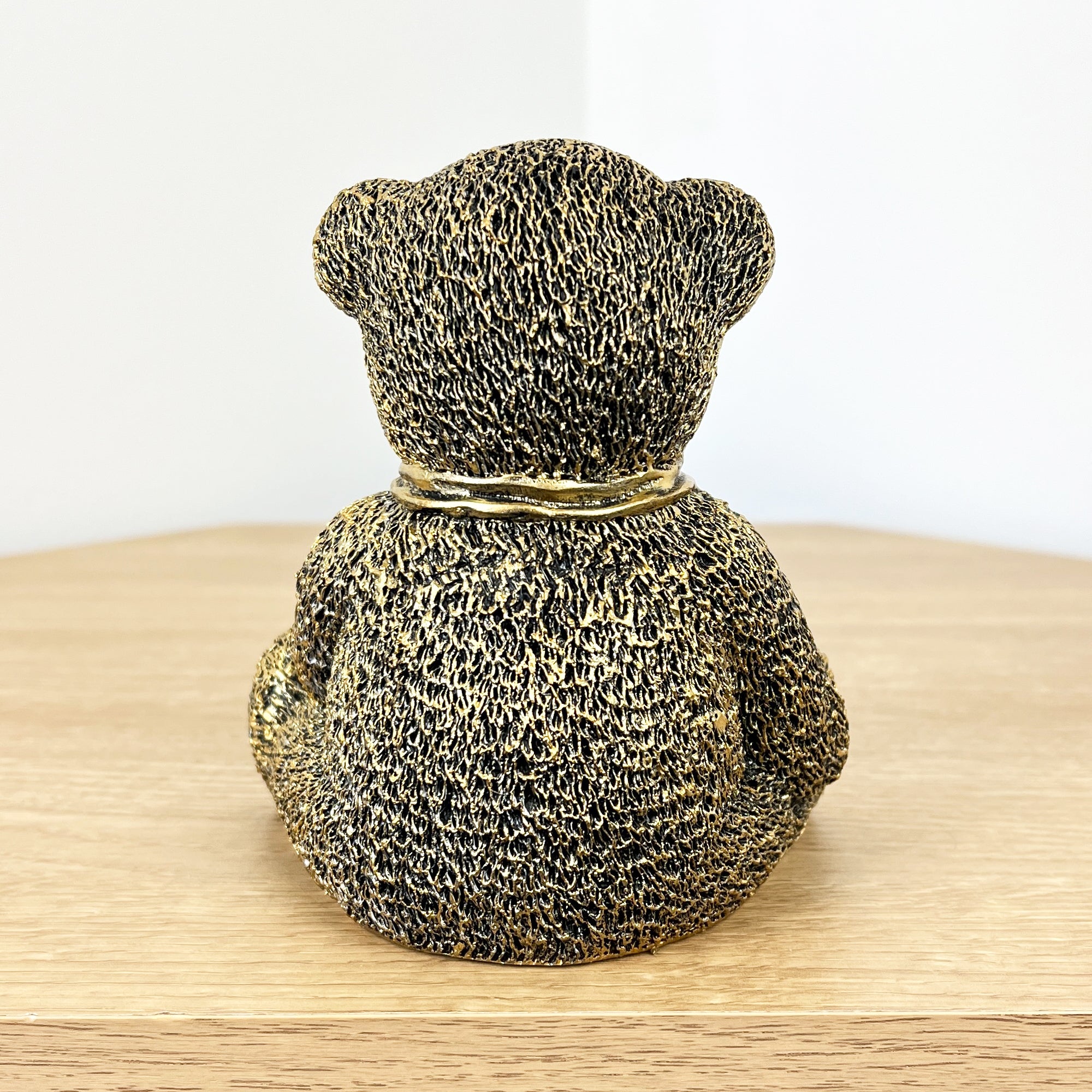 Teddy Bear Ornament Figurine – Gold