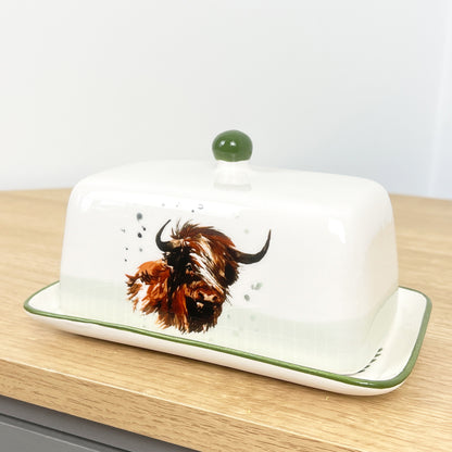 Highland Cow Butter Dish - Ceramic