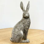 25cm Silver Hare Ornament - Resin