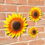 Set of 3 Sunflower Head Wall Decorations
