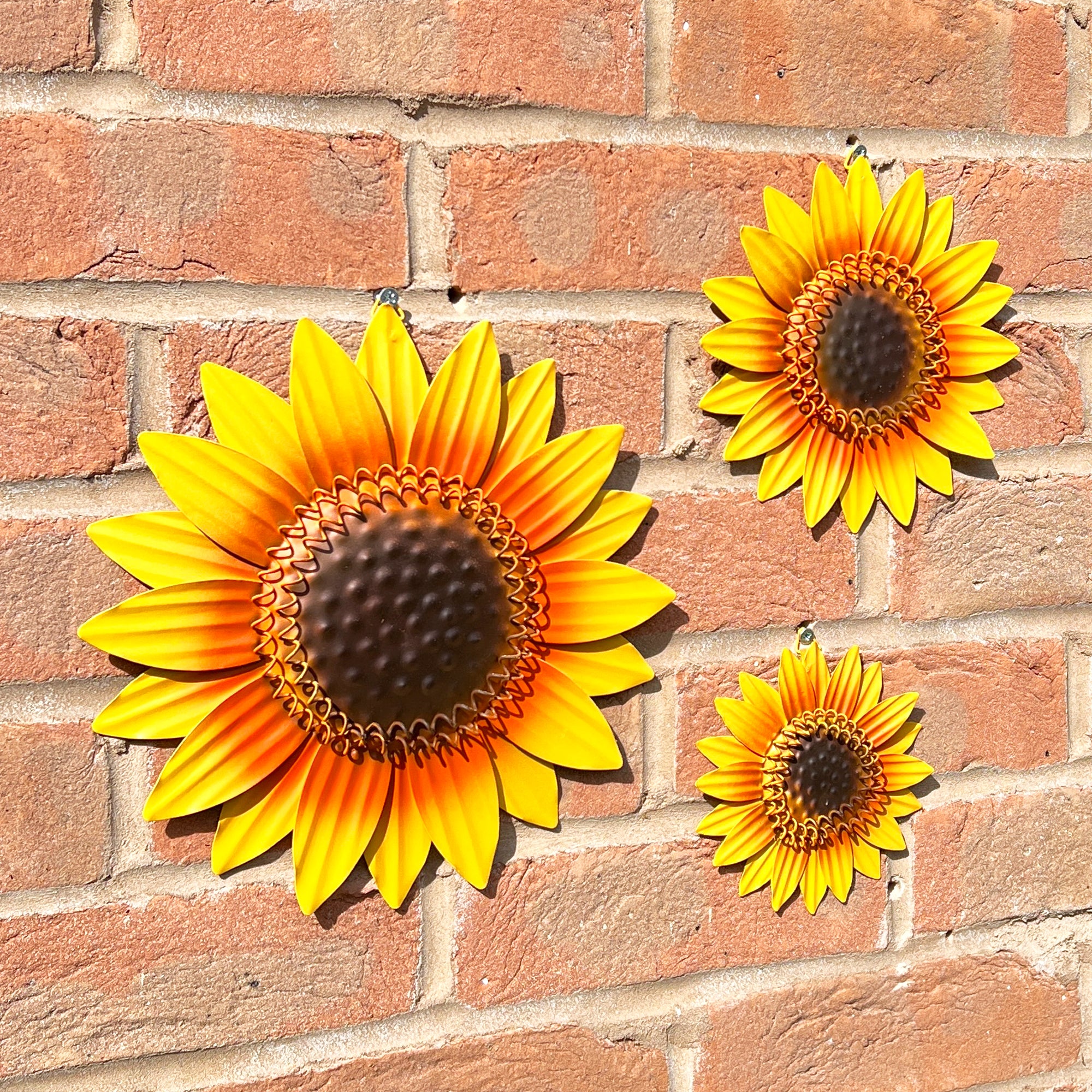 Set of 3 Sunflower Head Wall Decorations