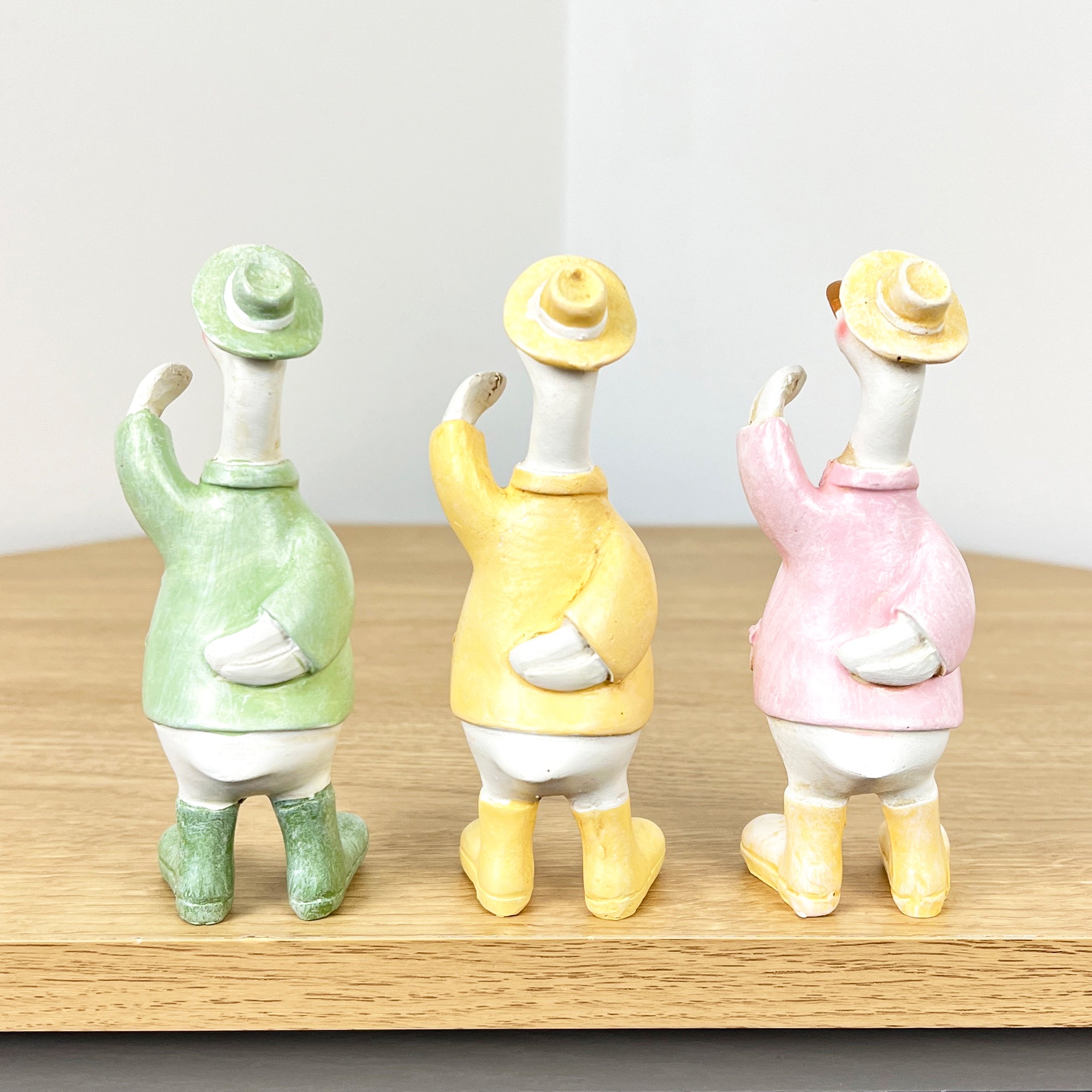 Set of 3 Standing Duck in Boots Ornaments