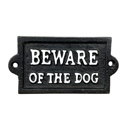 Beware of the Dog Sign - Cast Iron