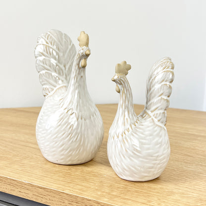 Pair of Ceramic Chicken Ornaments