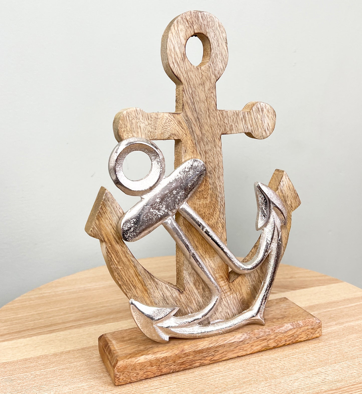 27cm Wooden Anchor Decoration