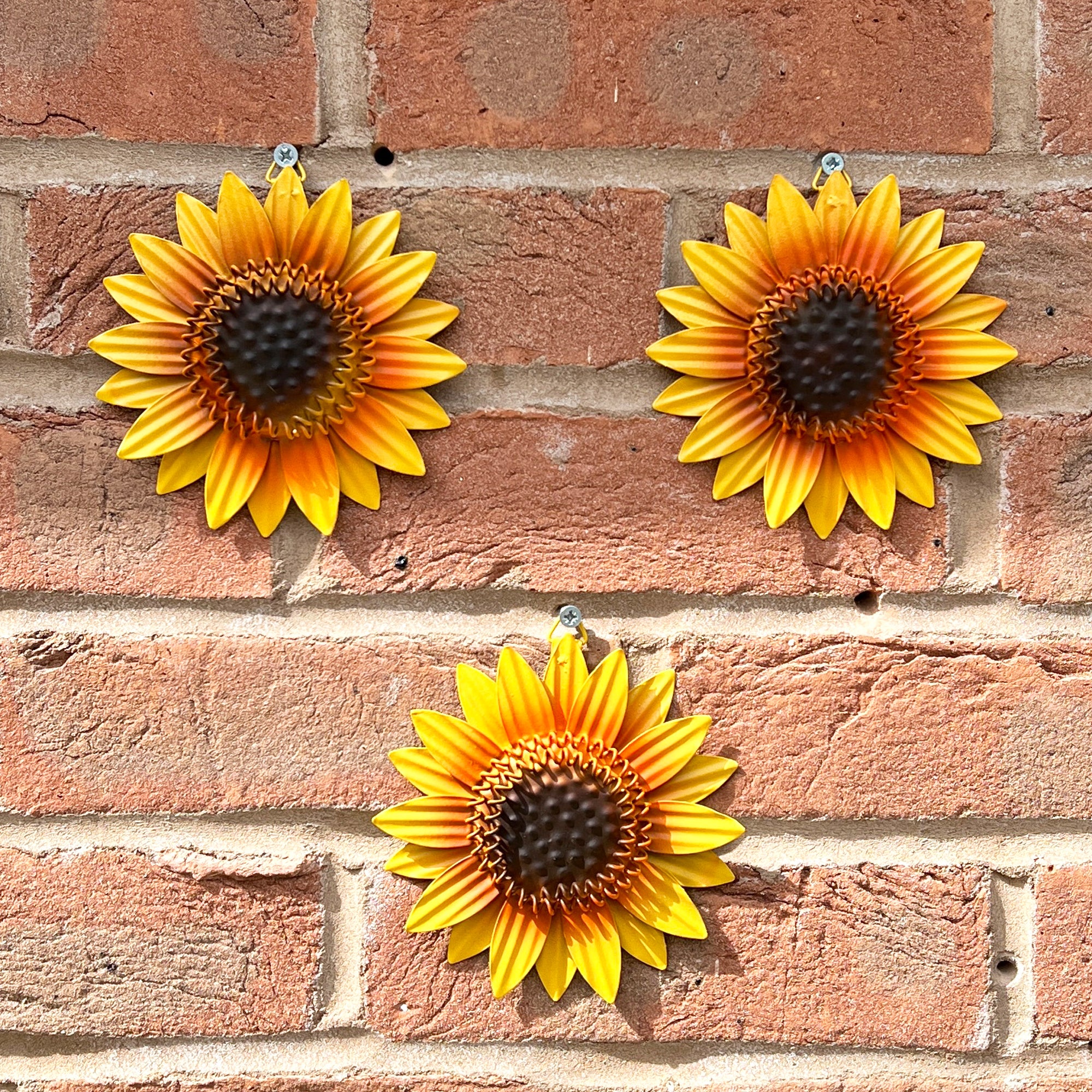 Set of 3 Small Sunflower Head Wall Decorations