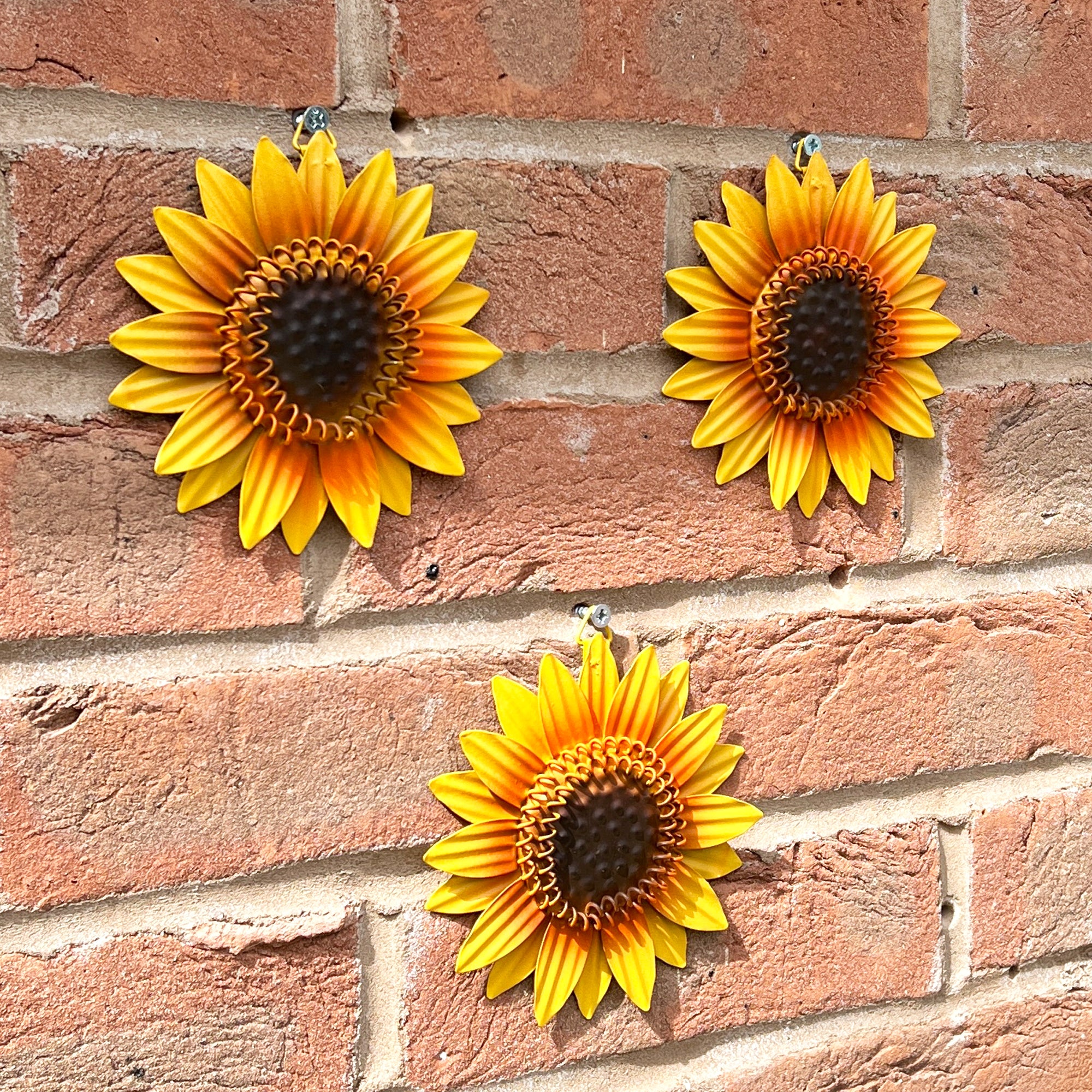 Set of 3 Small Sunflower Head Wall Decorations