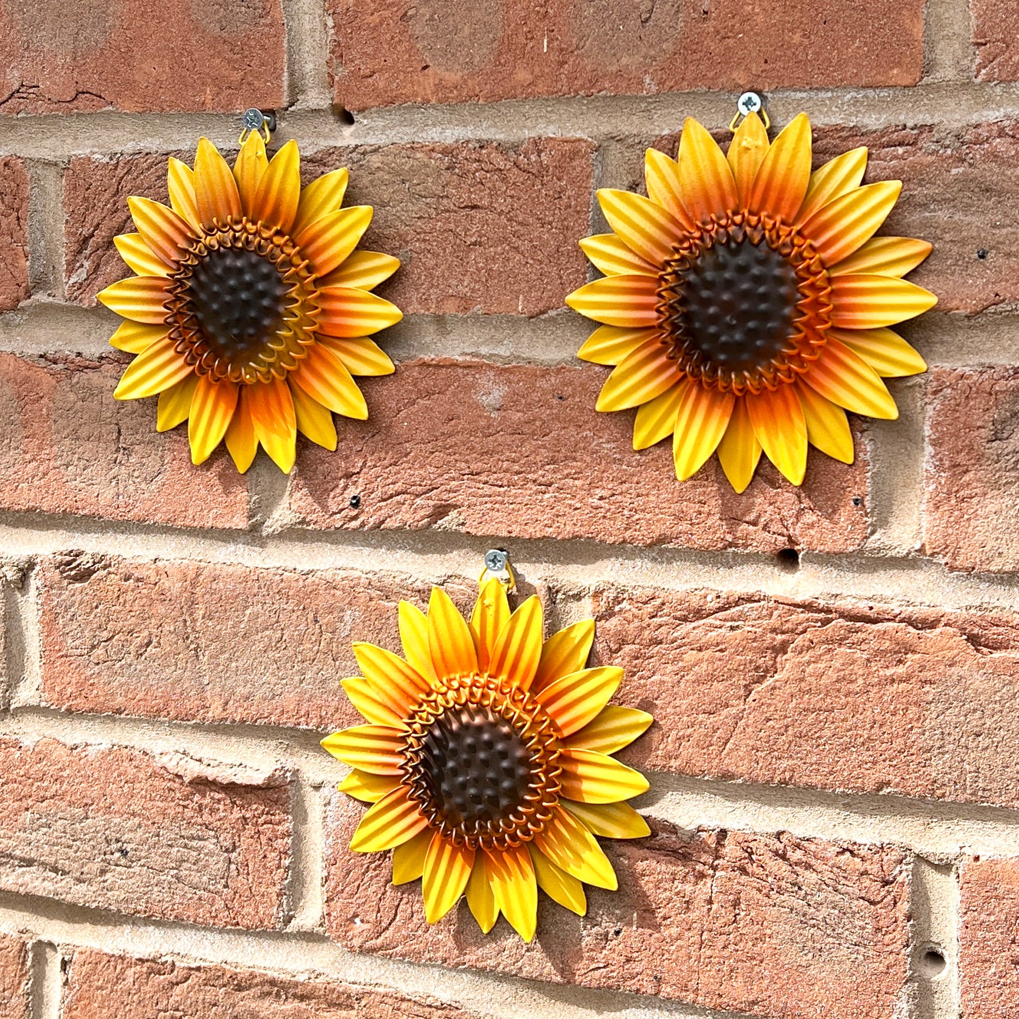 Set of 3 Small Sunflower Head Wall Decorations